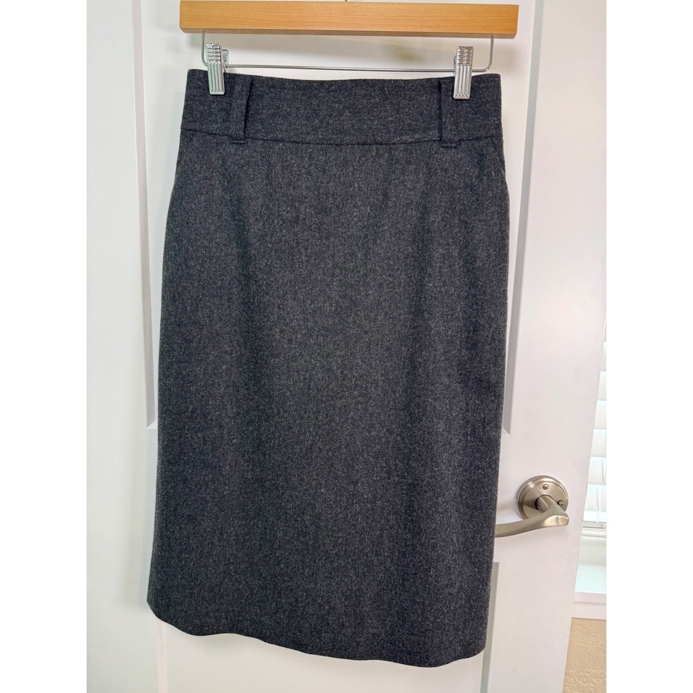 Banana Republic Y2K 2006 Wool Blend Skirt Suit | Charcoal Gray | Wool Blend - Picture 4 of 8